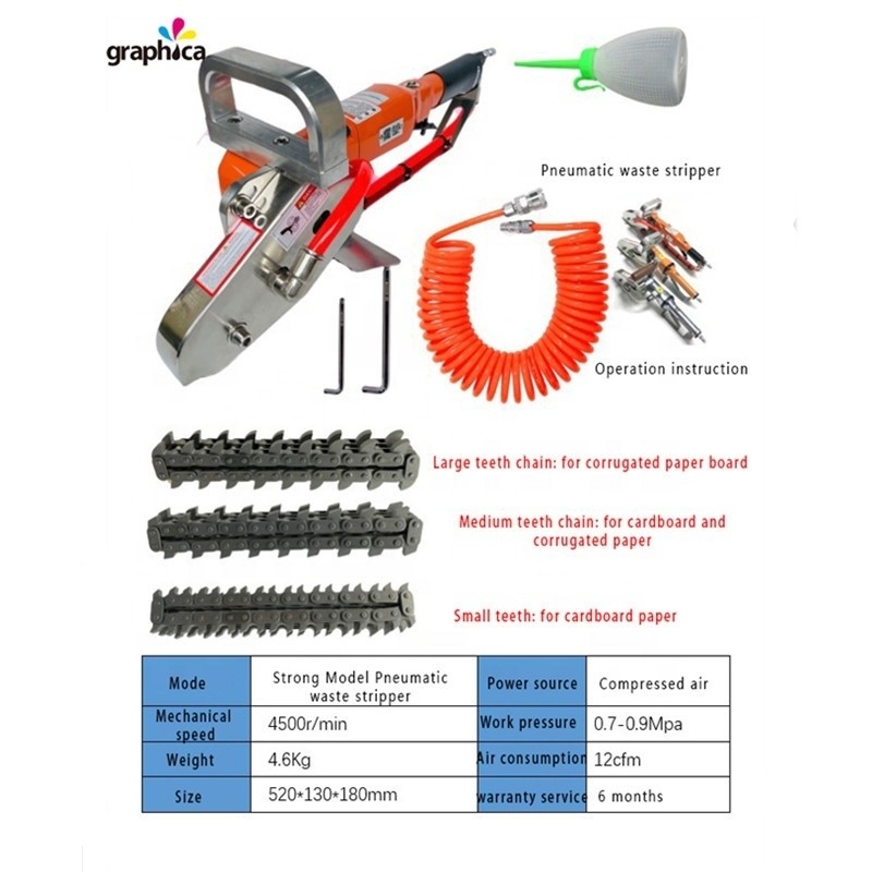 4500RPM senza rivoluzione carta grafica grezza bordo di cartone macchina di taglio di cartone Pneumatico Stripper rifiuti