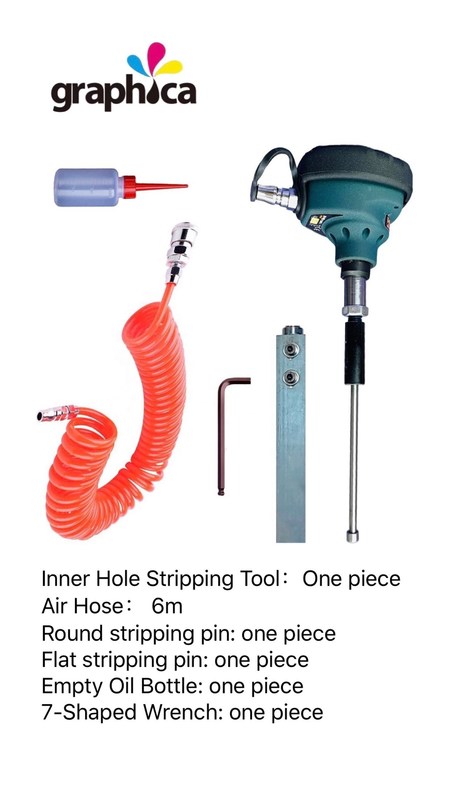 Dispositivo manuale per la rimozione dei rifiuti con buco interno per l'utilizzo di utensili pneumatici portatili