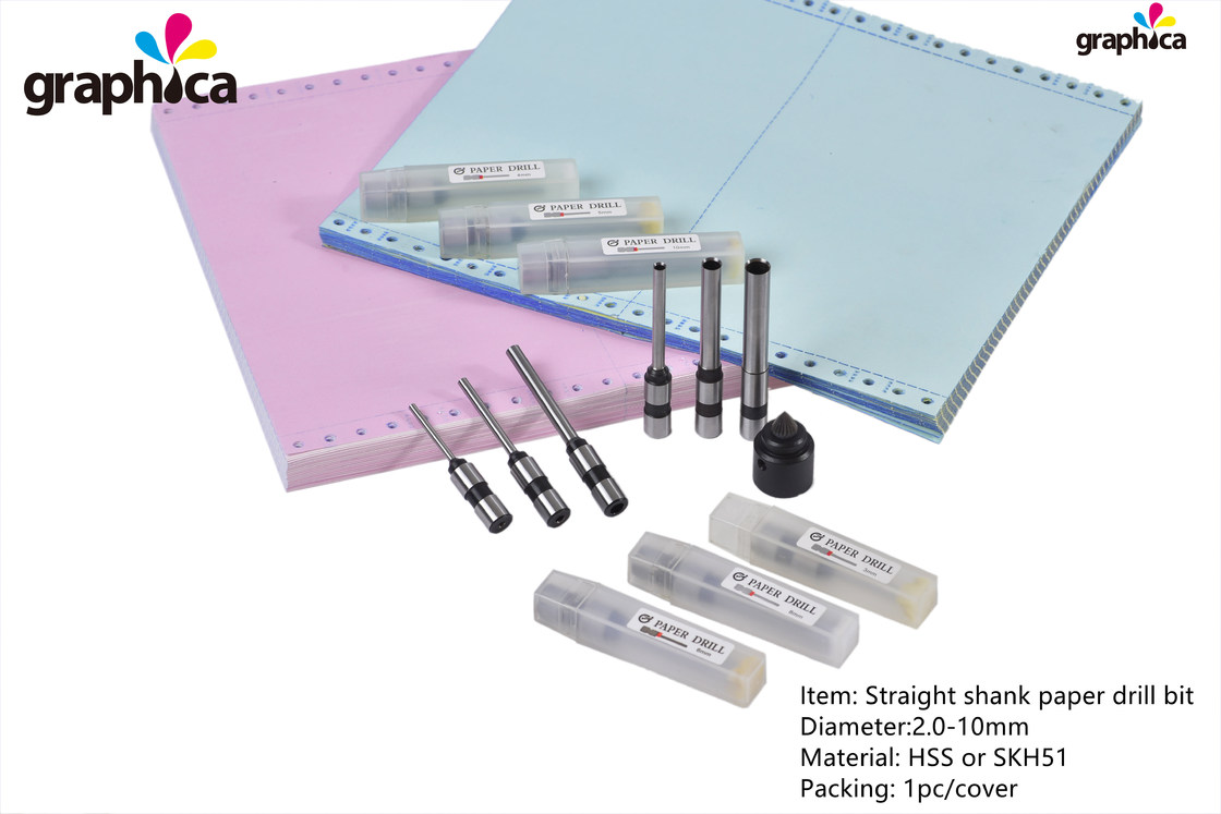 HSS Die Making Straight Shank Paper Drill Bits Set Dimensioni per la macchina per perforare la carta