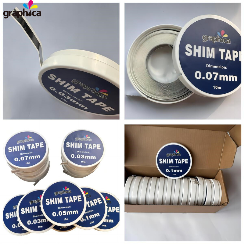10 m/rollo 0,03 0,05 0,07 0,1 mm nastro di acciaio per stampa e imballaggio